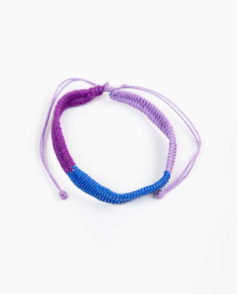 Tricoloured Purple Blue Mauve Bracelet