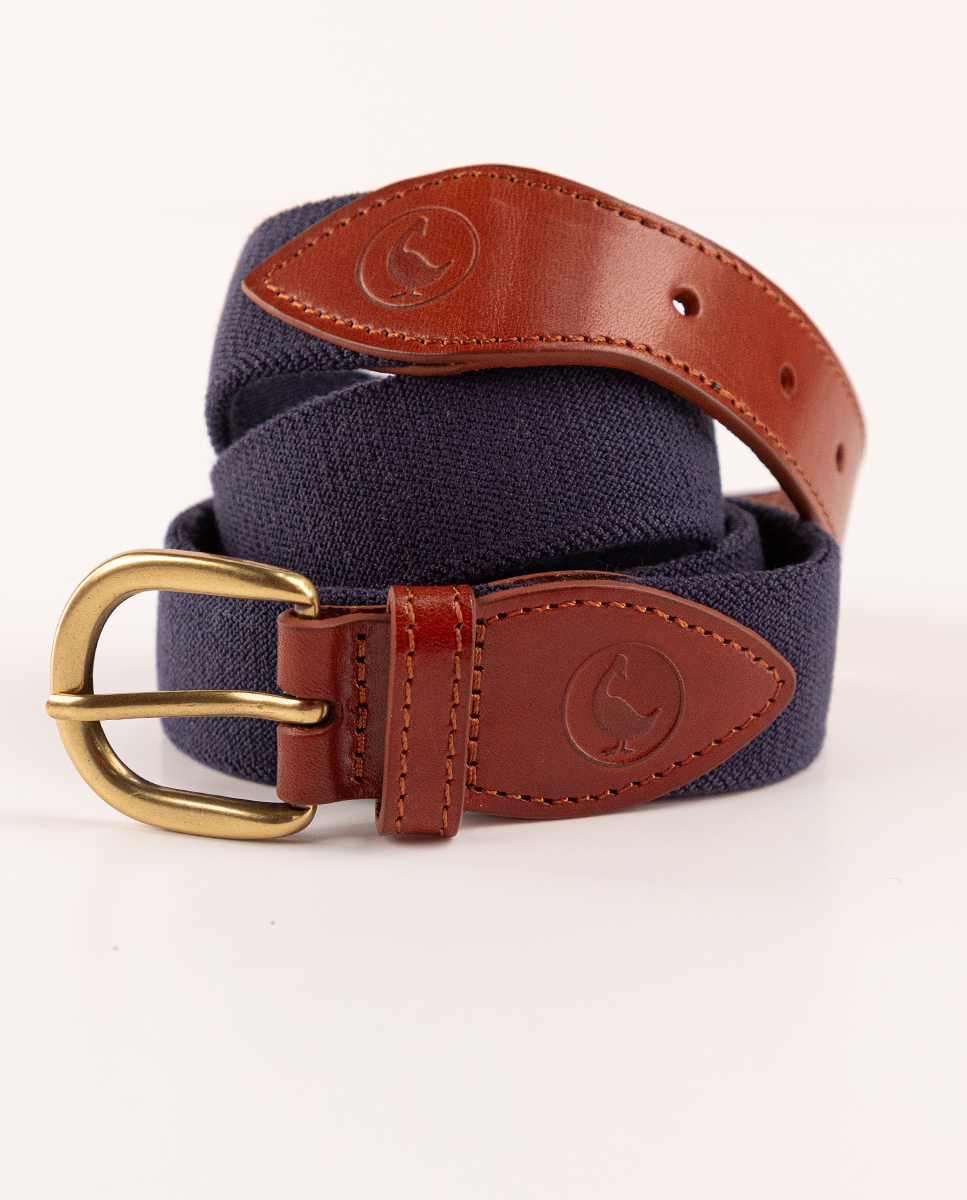 Solid Navy Elastic Belt