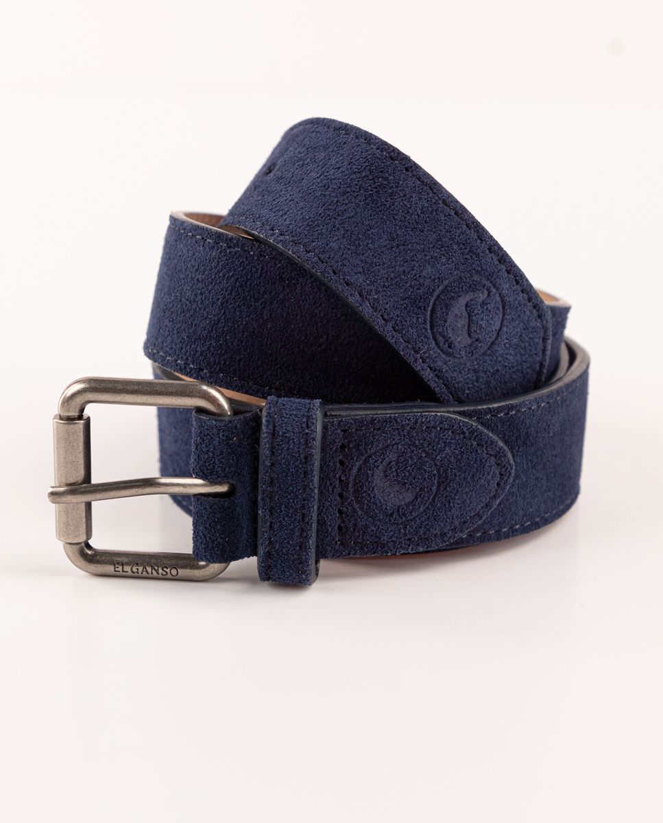 Navy Split Leather Belt