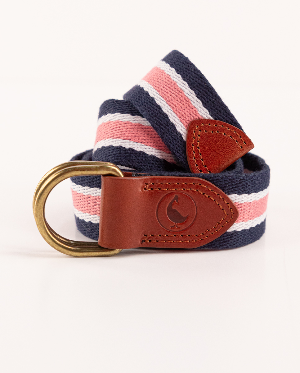 Navy Belt W Red Stripes