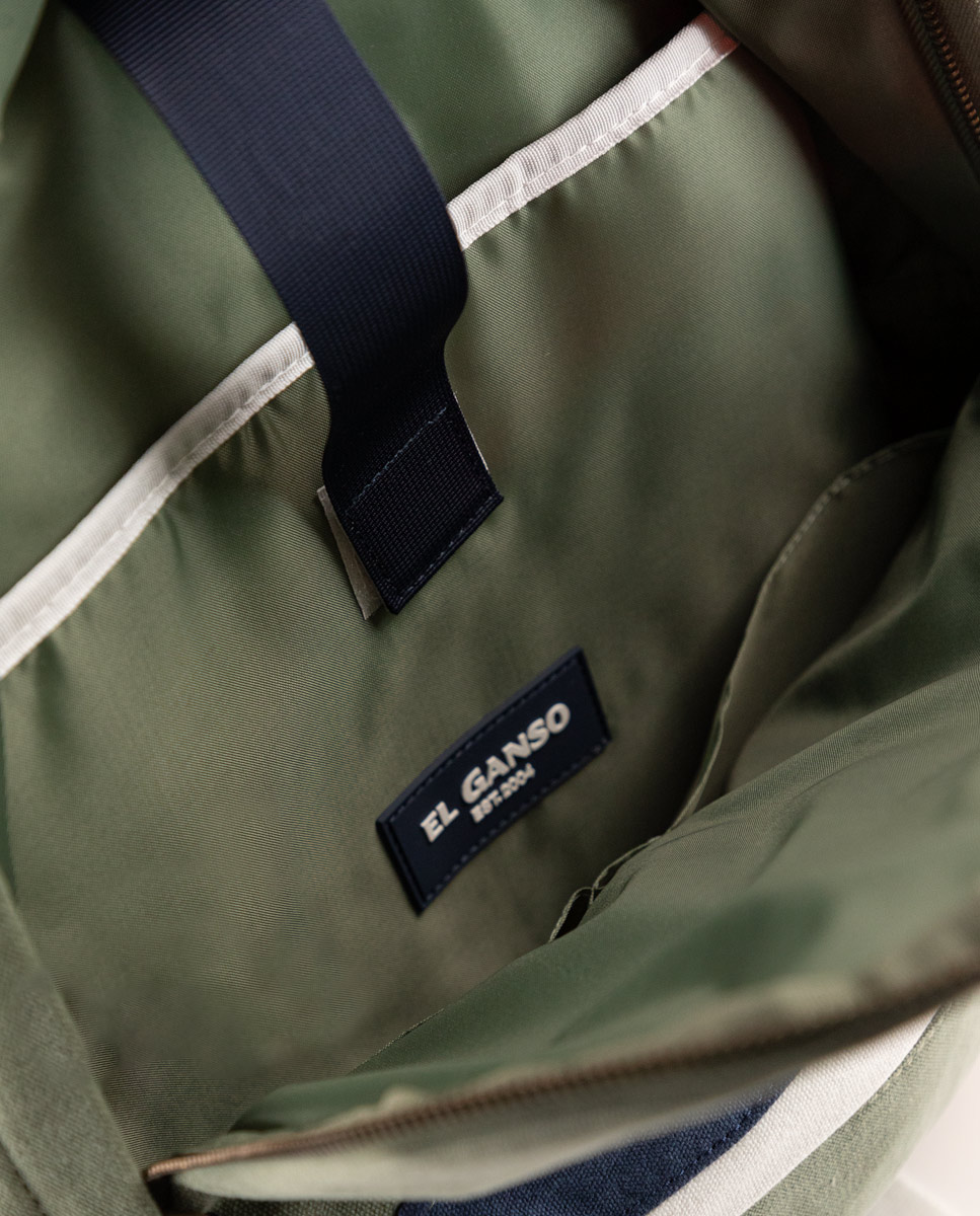 Green Washed Canvas Backpack