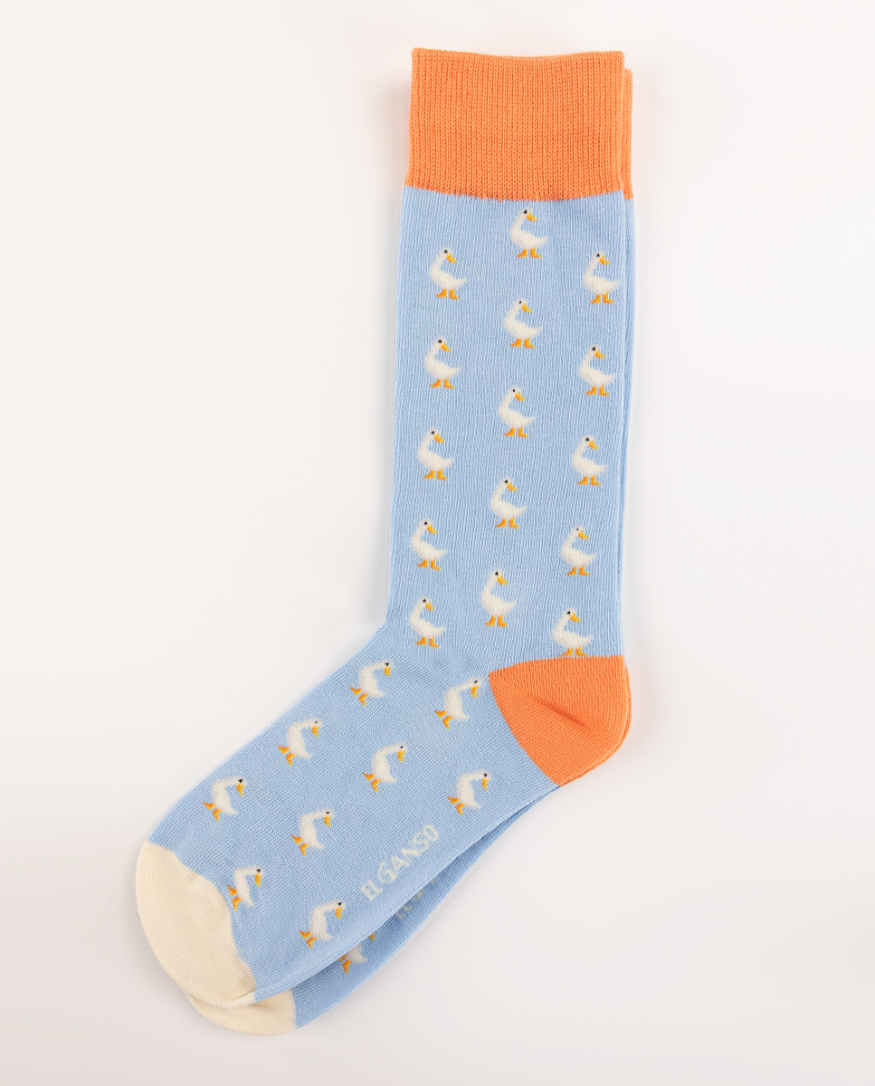 Calcetín Algodón Gansos Azul