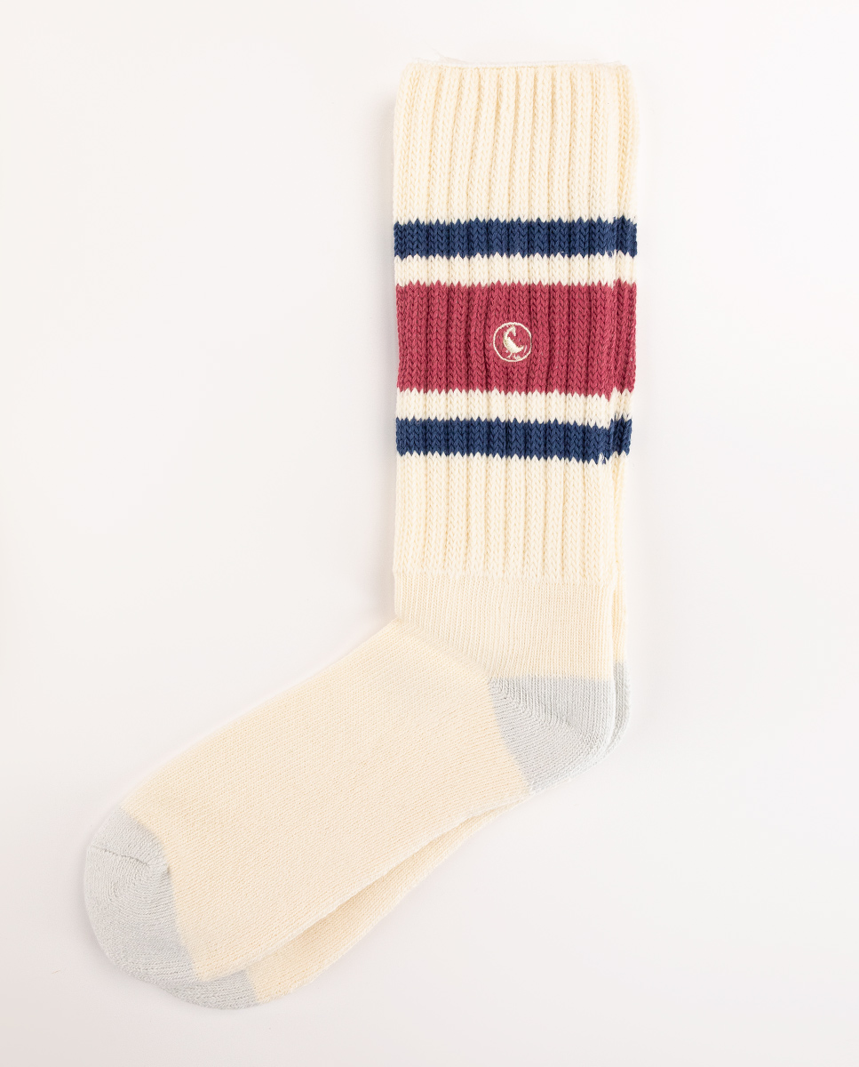 Calcetín Deporte Rayas Rojo Marino