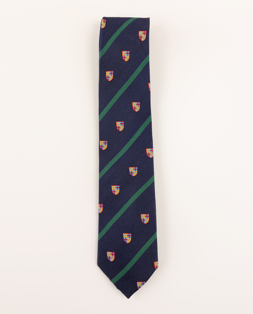 Corbata Motivo Escudo Raya Verde