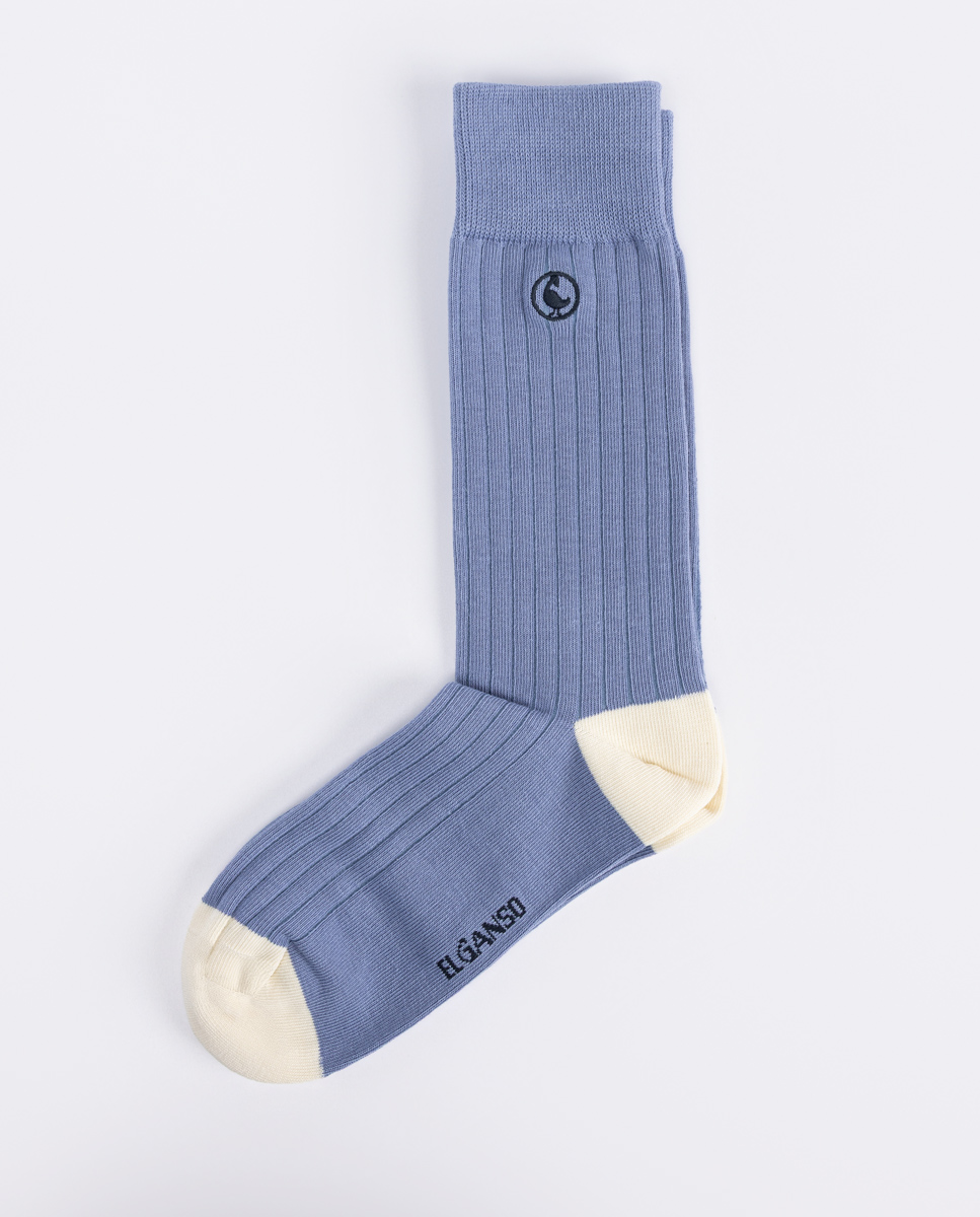 Calcetín Algodón Canalé Azul