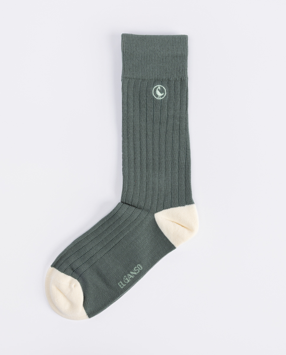 Calcetín Algodón Canalé Kaki