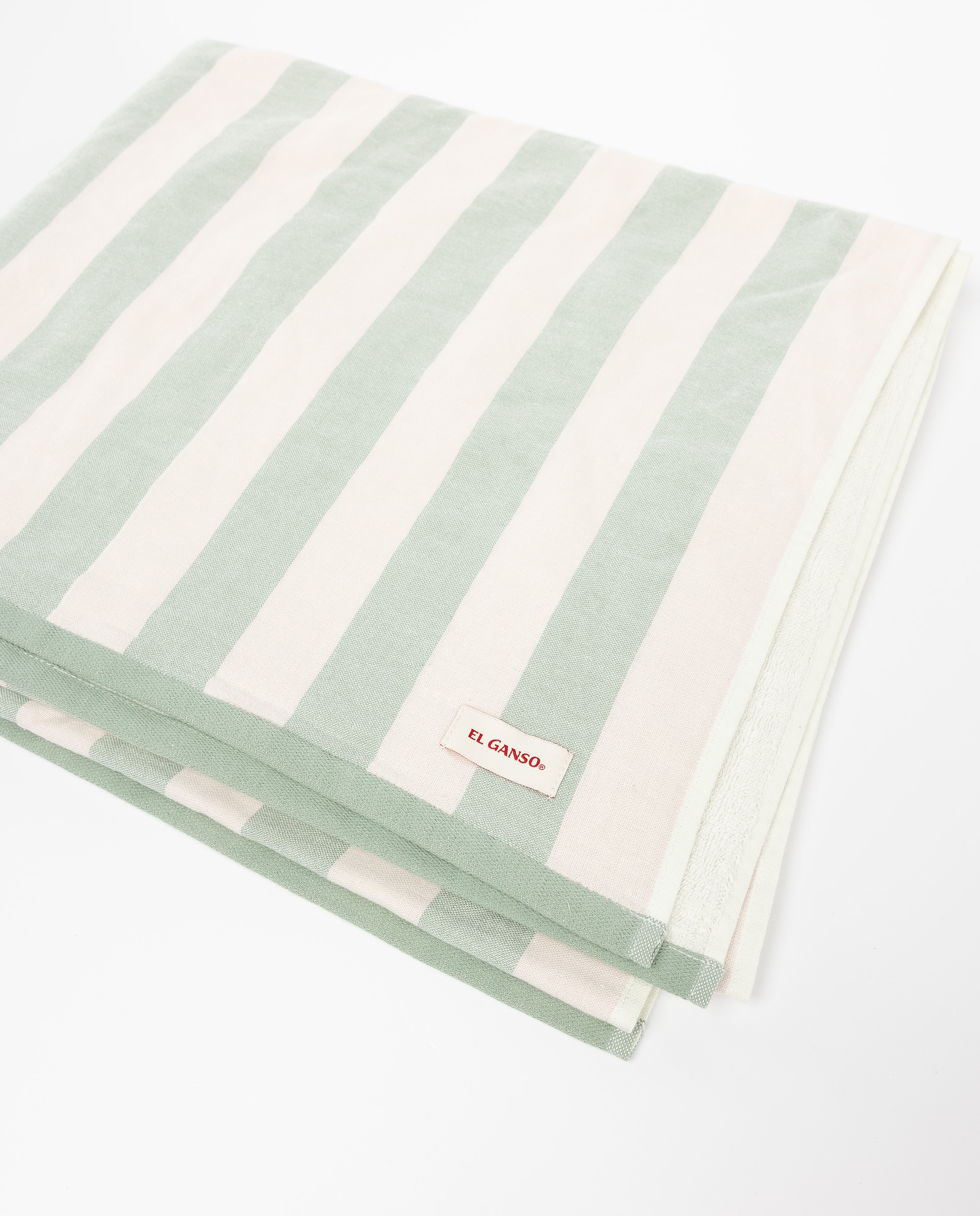 Toalla Rayas Verde Rosa
