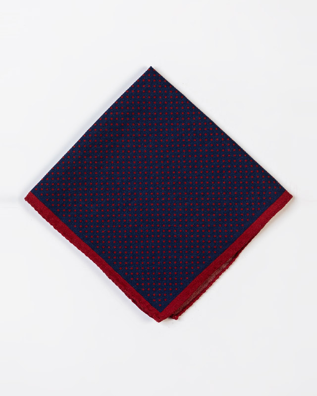 Navy Scarf W/Red Dots
