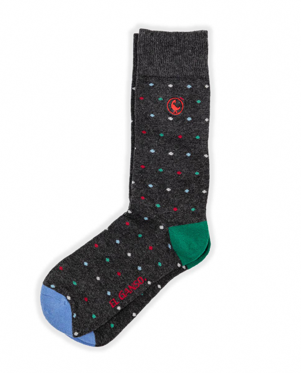 Grey Socks W Knit Detail