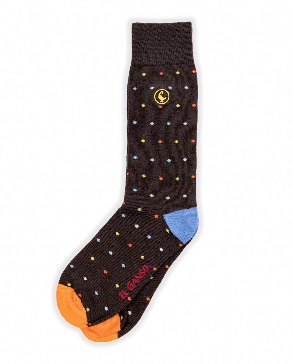 Brown Socks W Knit Detail