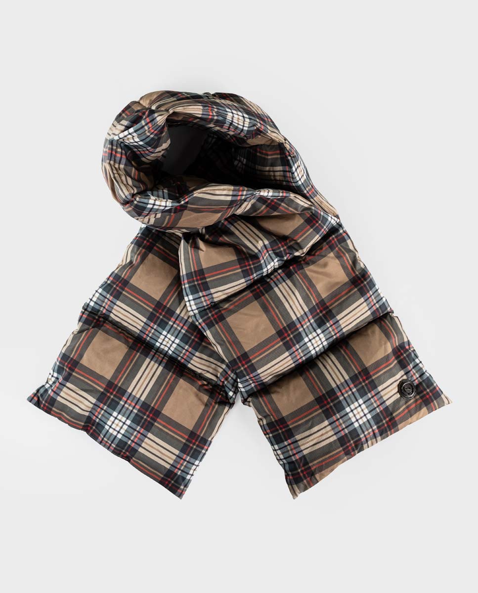 Camel Quilted Nylon Scarf