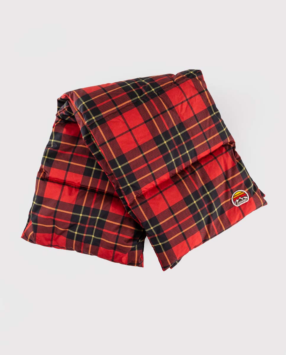 Bufanda Acolchada Nylon Cuadros Trekking Rojo