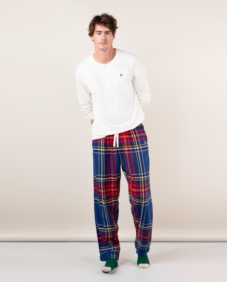 Pantalón Cuadro Tartán Azul