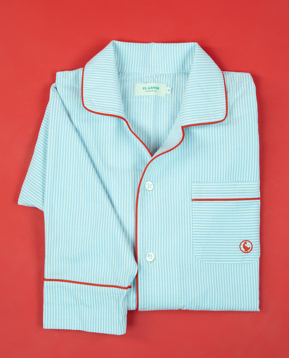 Blue Pyjamas W Yale Stripes