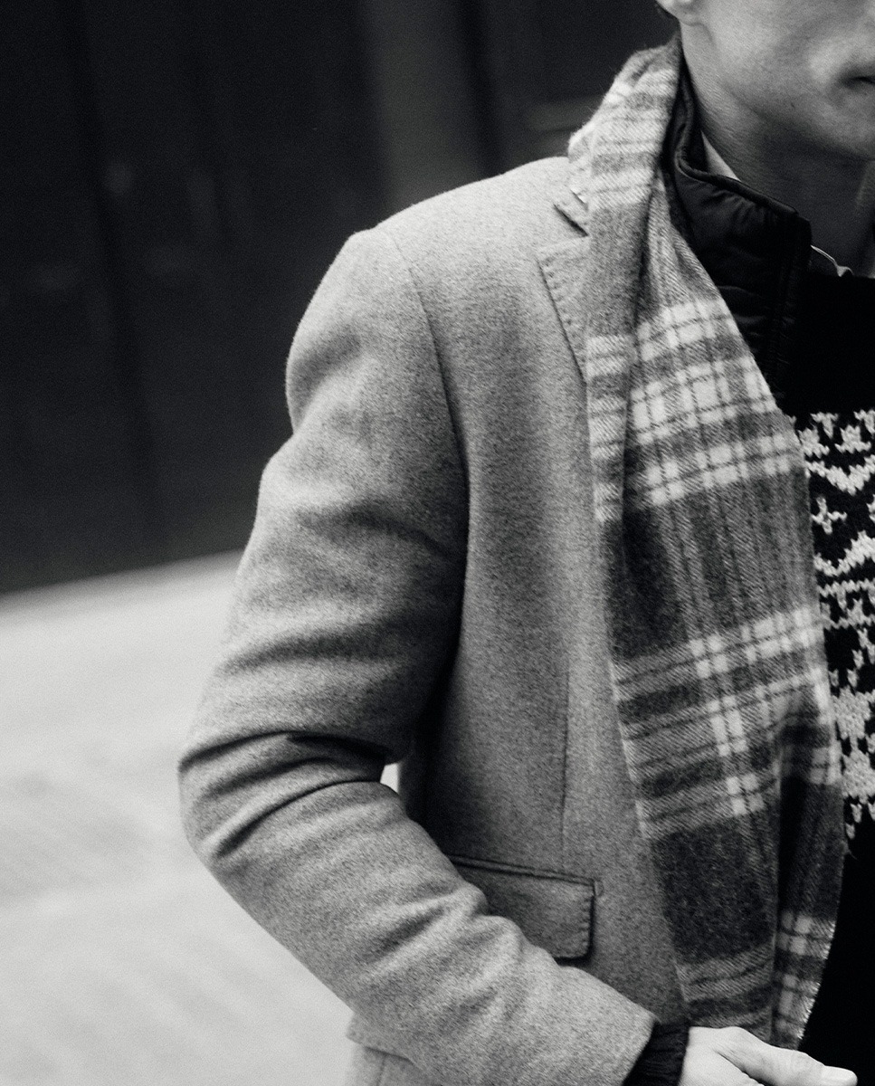 Bufanda Cuadros Tartán Gris