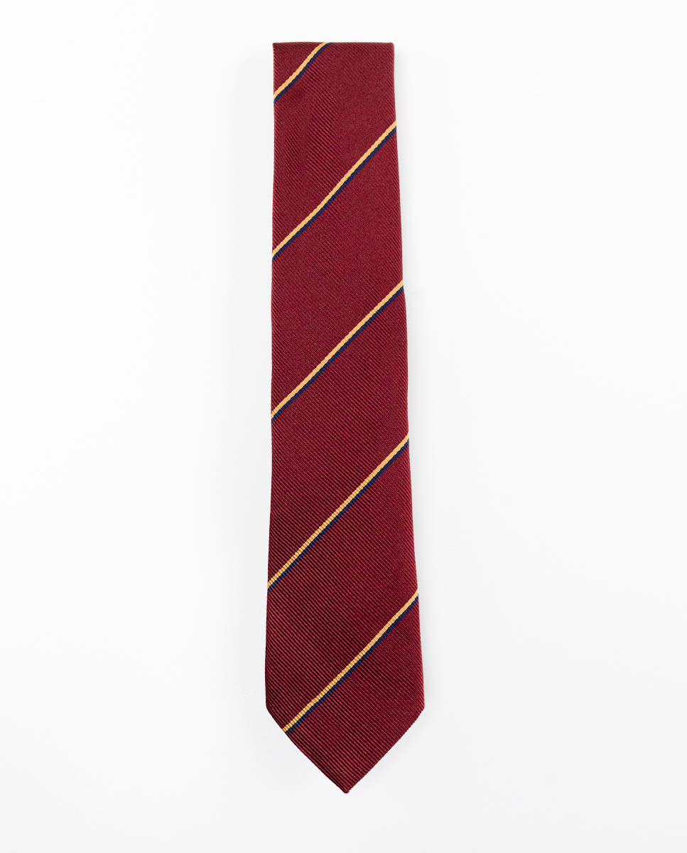 Maroon Orange Silk Tie