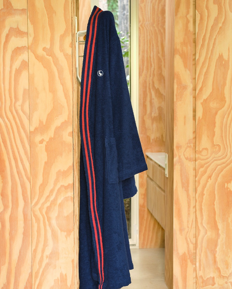 Navy Robe W Logo and Trimming Details Sizes S and M