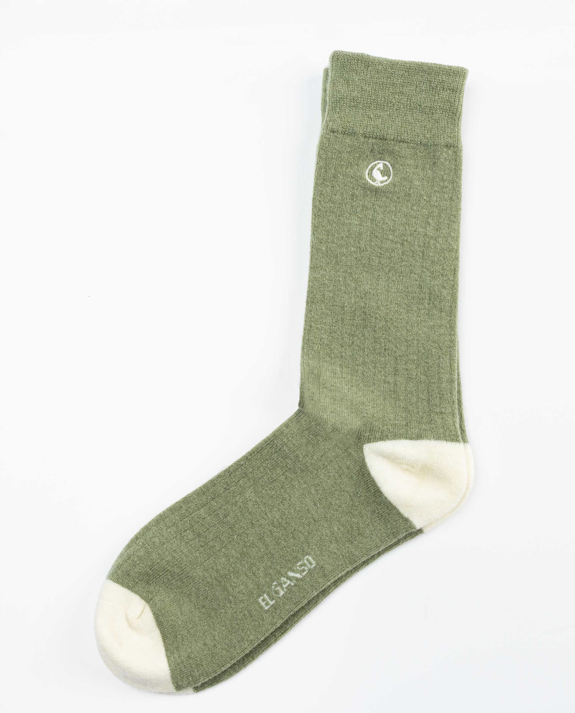 Green Ribbed Wool Socks