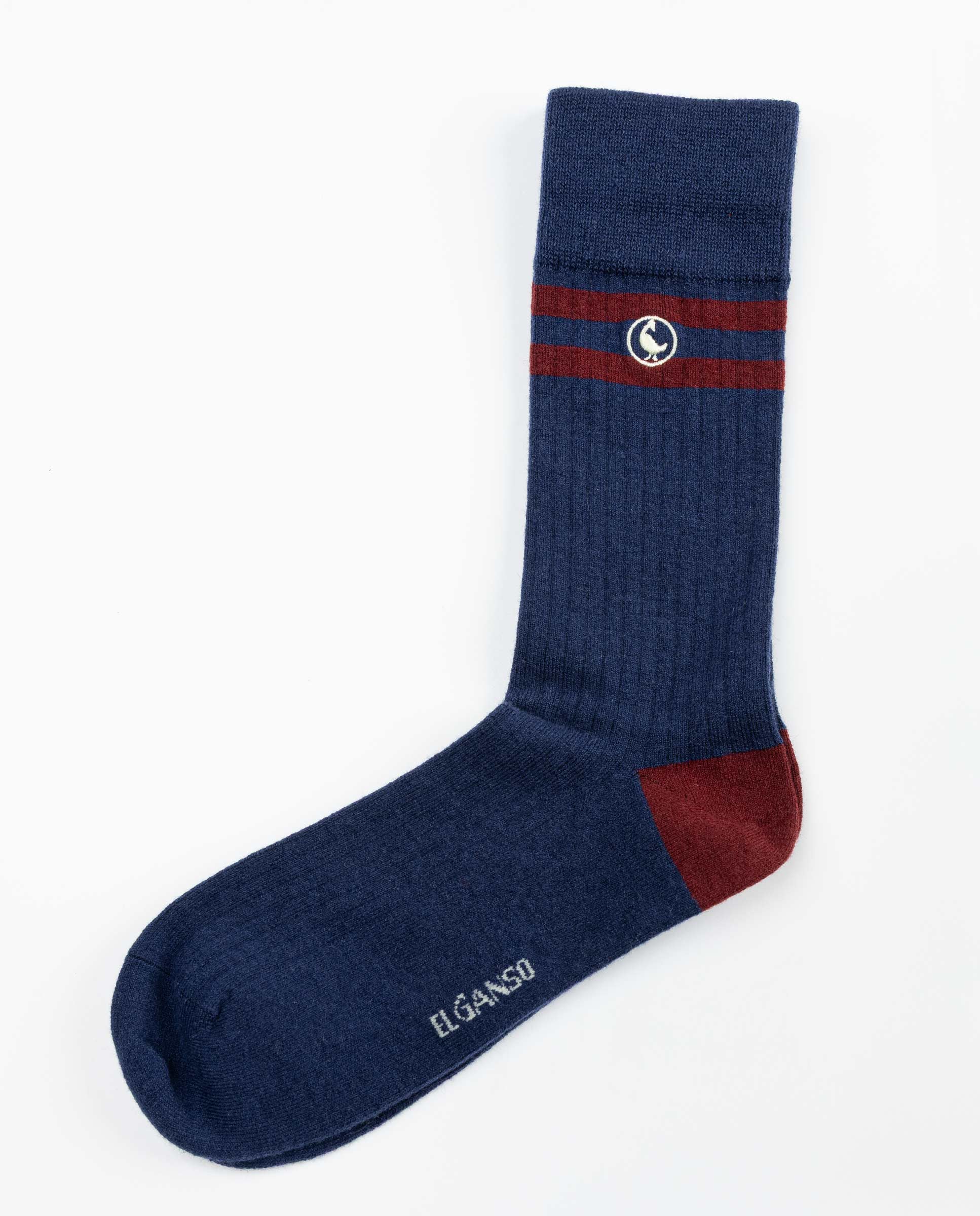 Calcetín Marino Lana Rayas