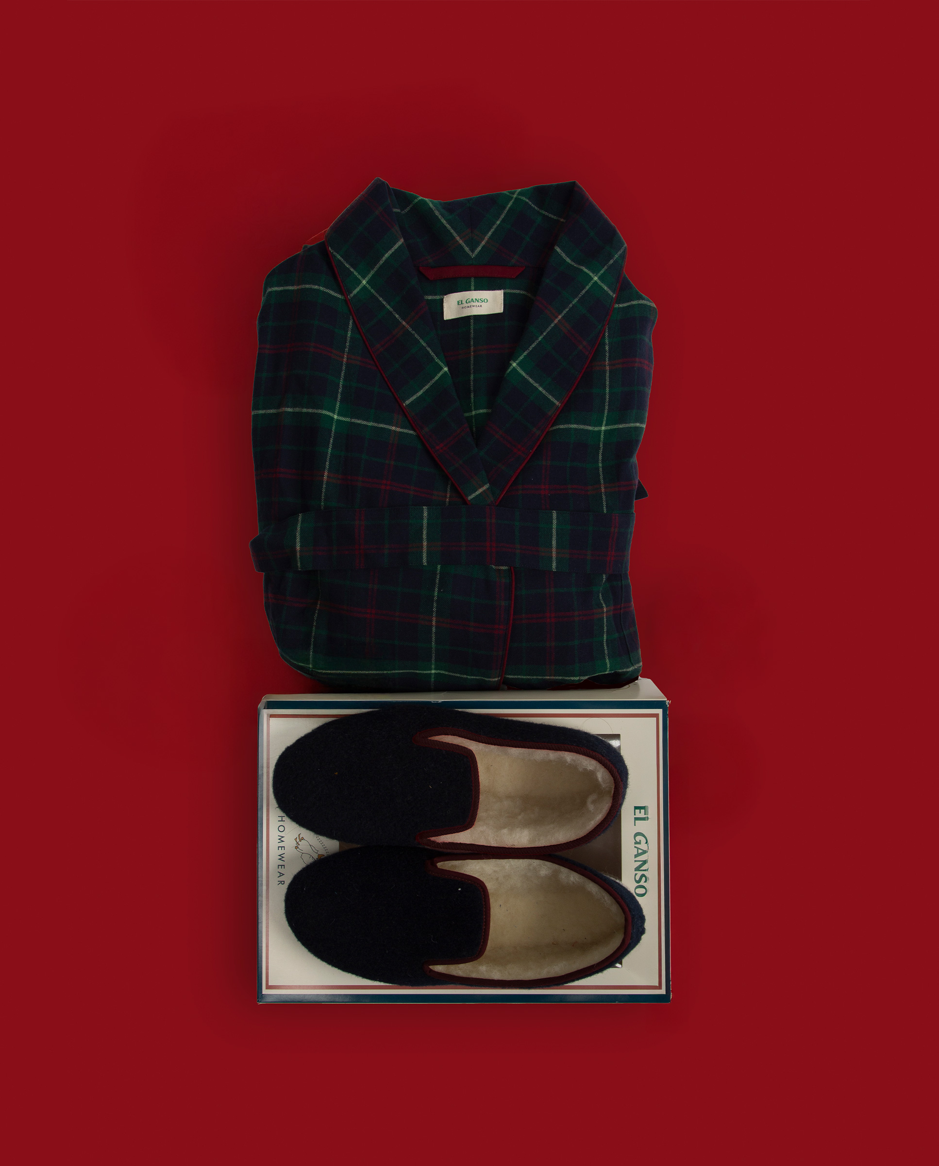 Bata Cuadro Tartán Verde y Azul