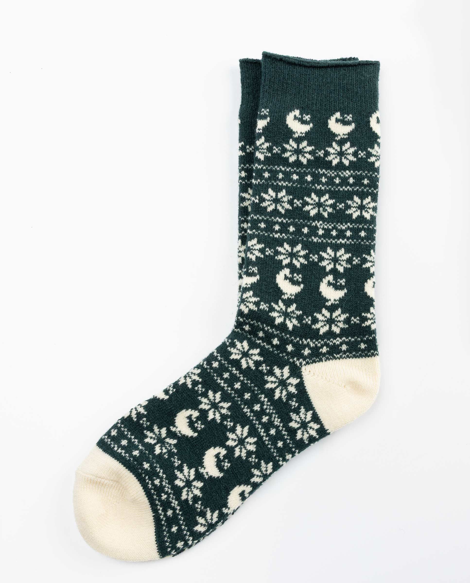 Calcetín Lana Navidad Verde