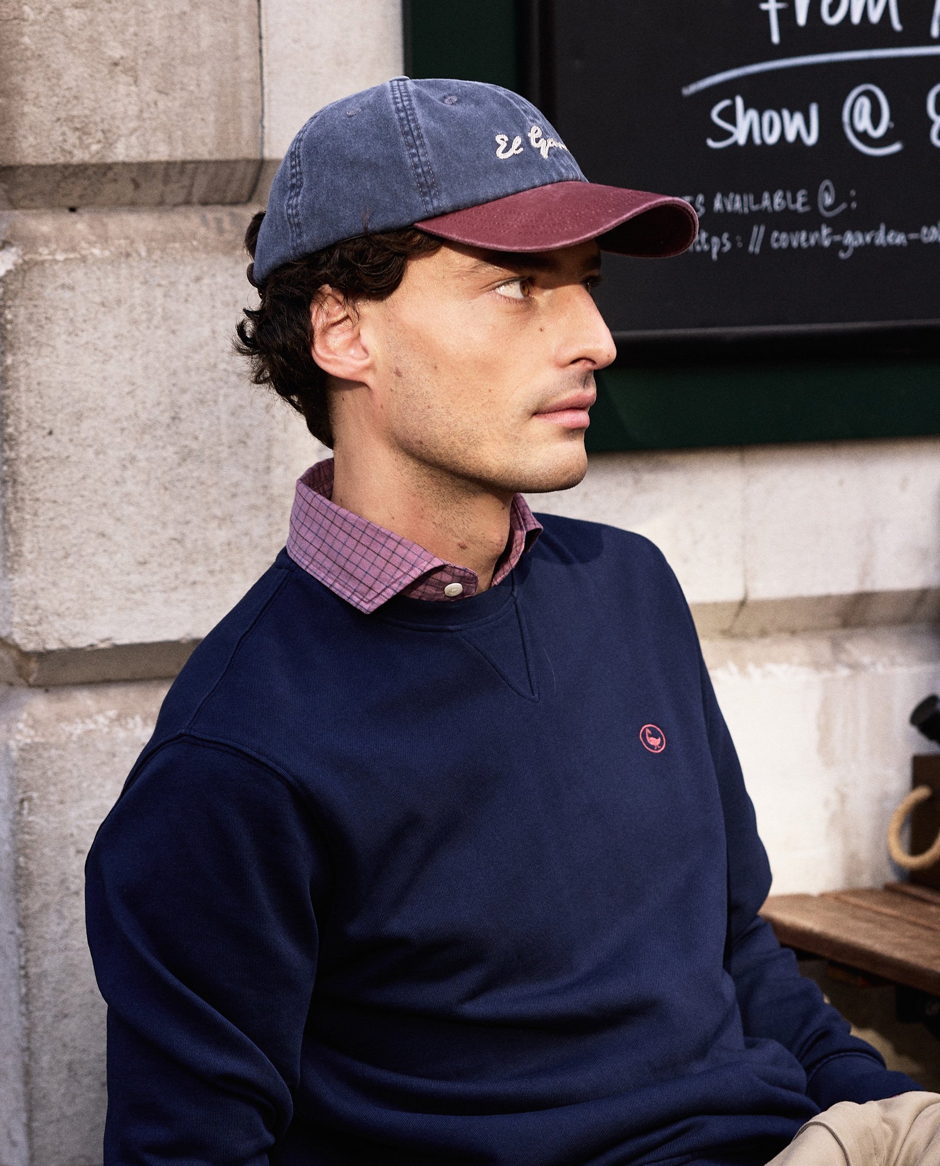 Gorra Universitaria Algodón Lavado Marino