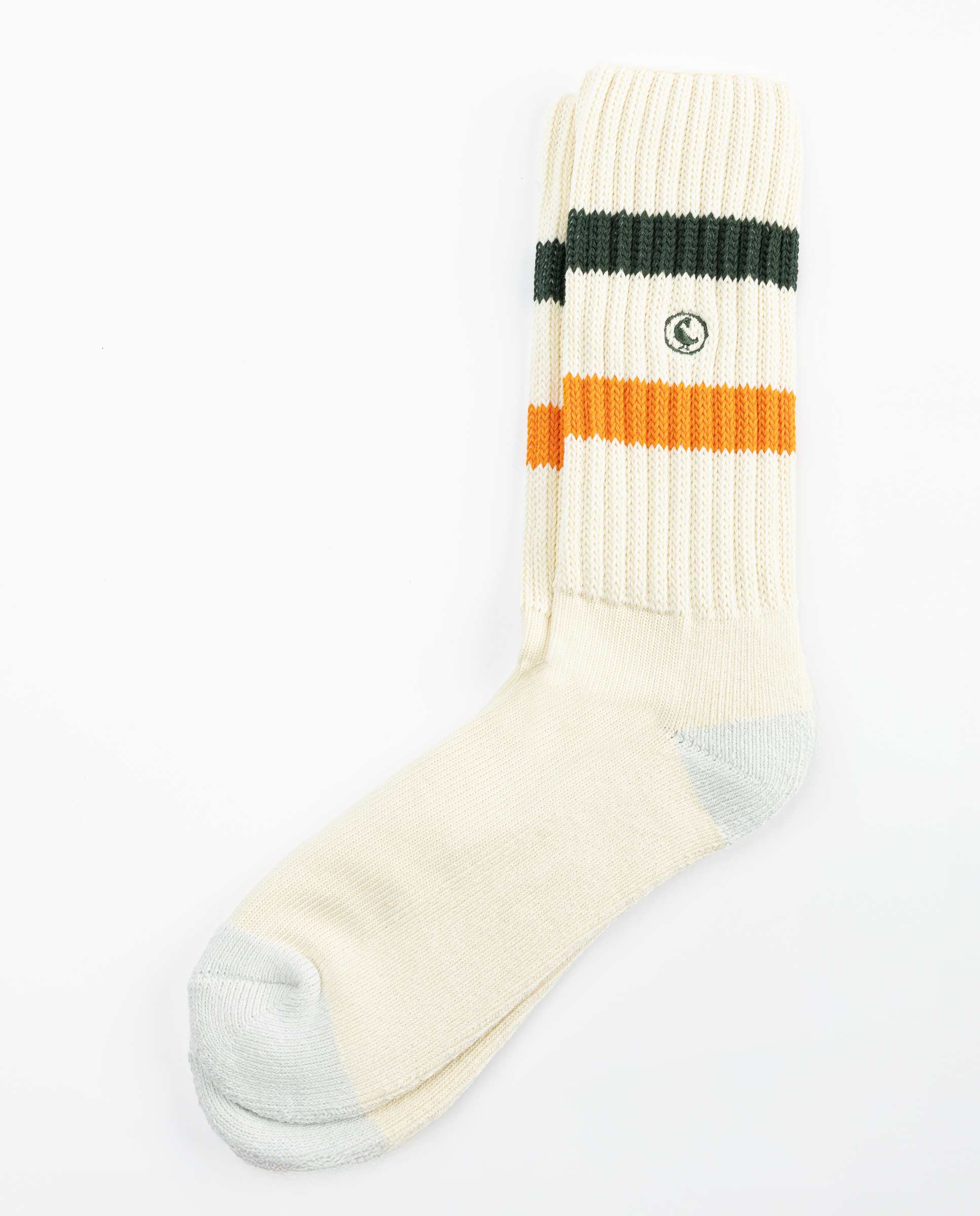 Calcetín Algodón Retro Crudo Verde