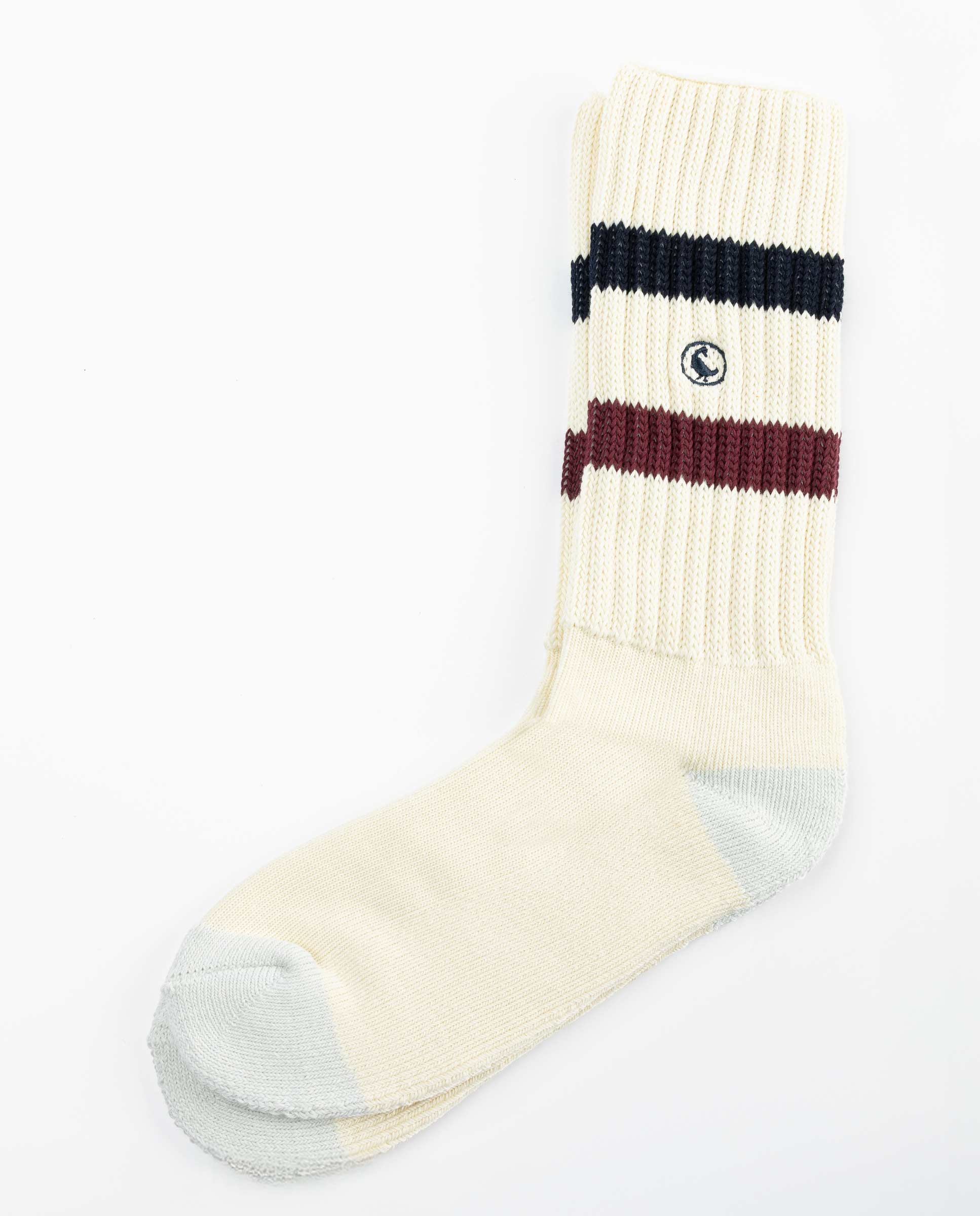 Calcetín Algodón Retro Crudo Marino