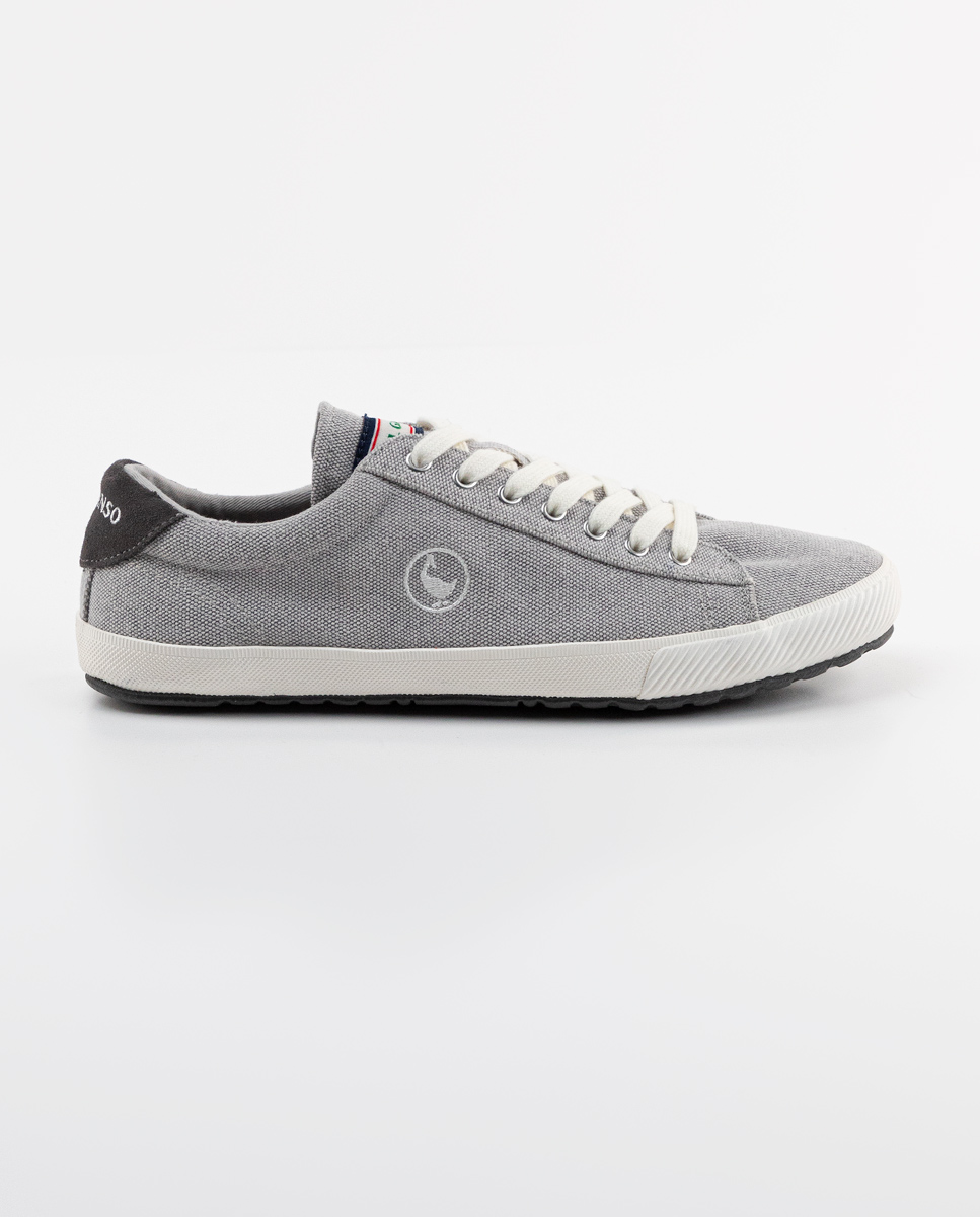 Grey Washed Canvas Low Tops