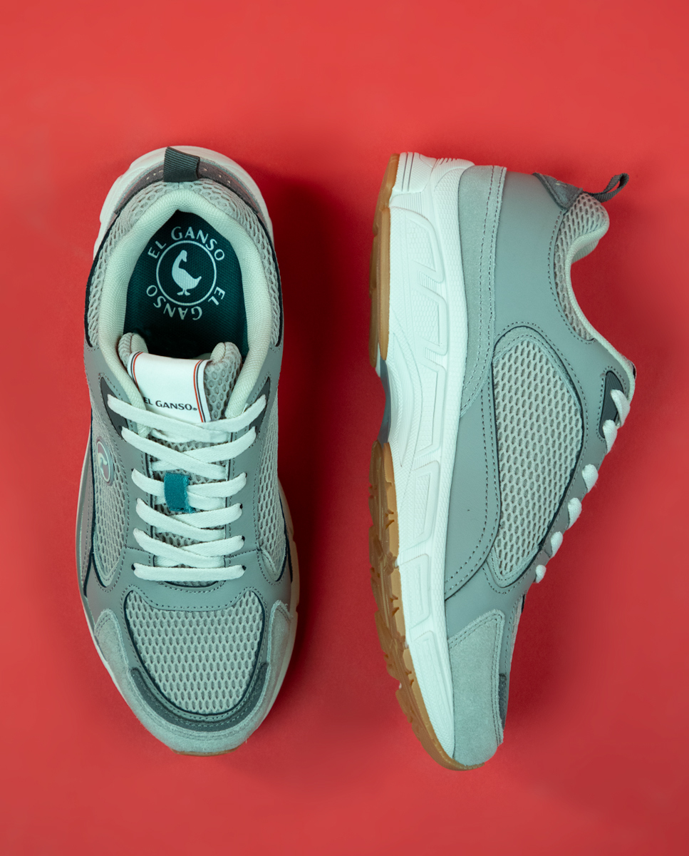 Grey Retro Track Sneakers