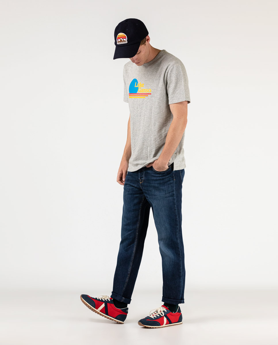 Camiseta estampada Gris Melange