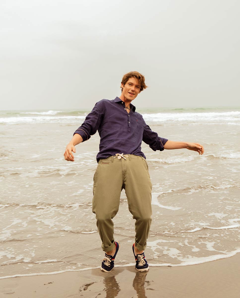 Pantalón Judo Lino Cordones Kakhi