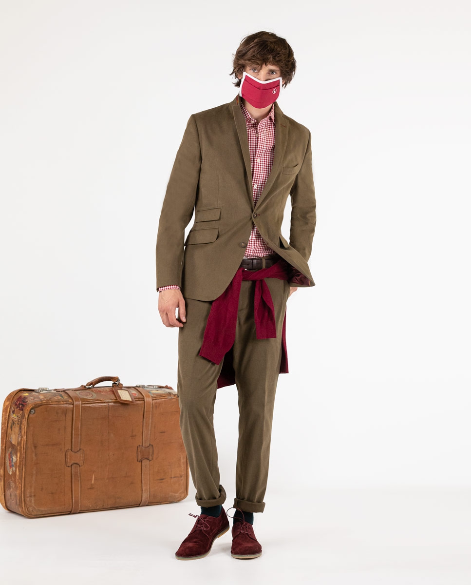 Green Twill Blazer Separate W/ Peach Finish