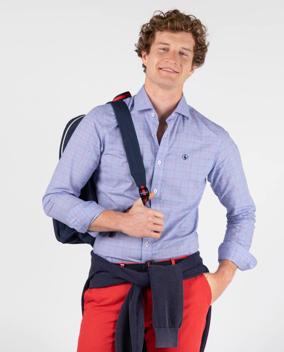 Poplin Wales Check Shirt Blue