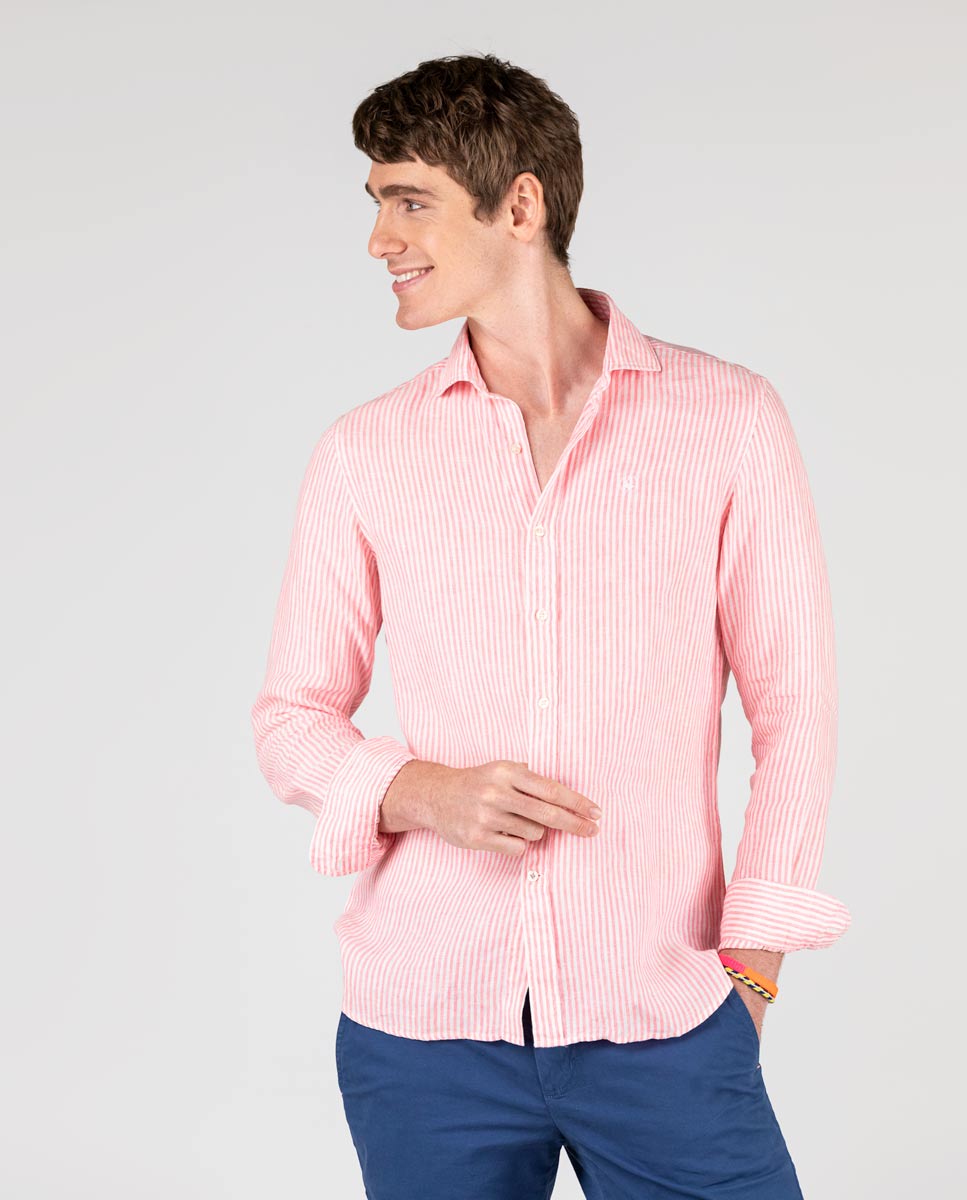 Fluor Stripe Basket Weave Pink