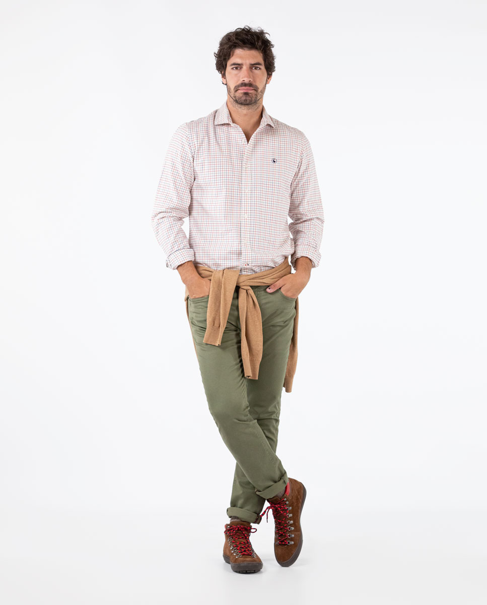 Red and Blue Tattersall Check Viyella Shirt