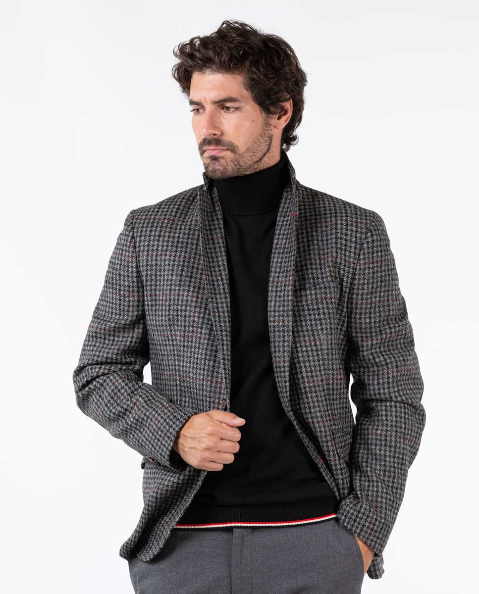 Grey Houndstooth Blazer