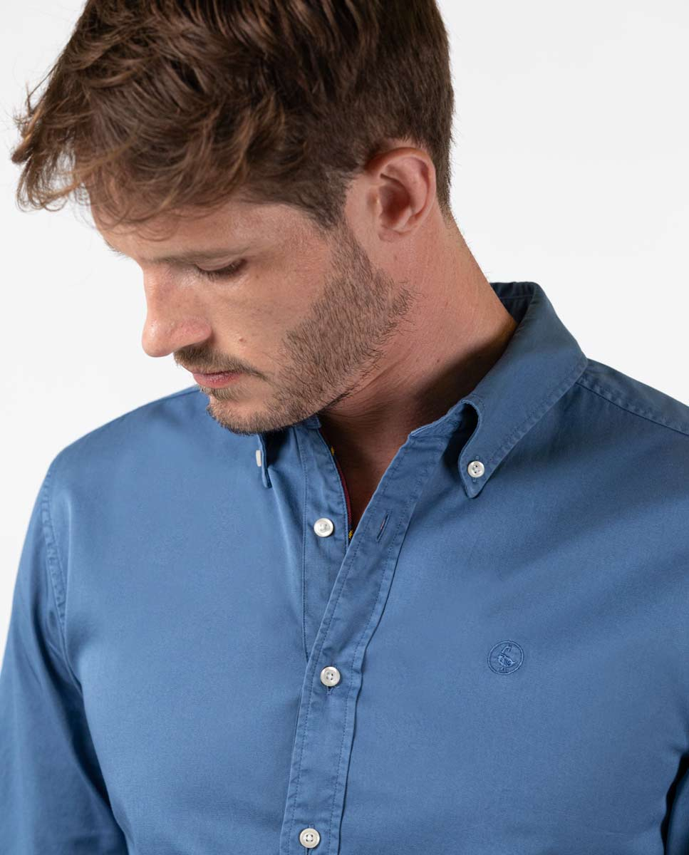 Blue Gabardine Shirt