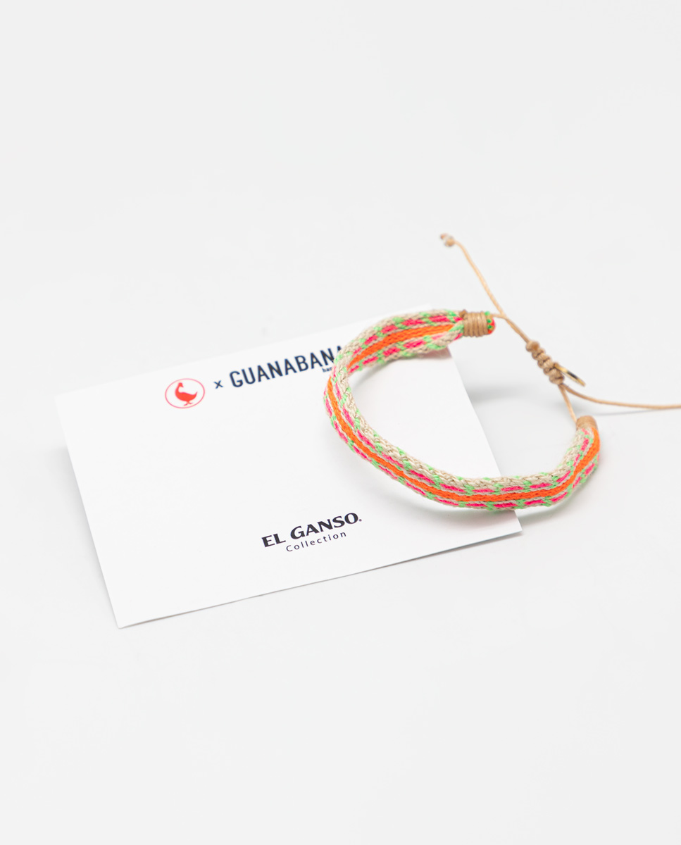 Tricolour Neon Bracelet Orange Stripe