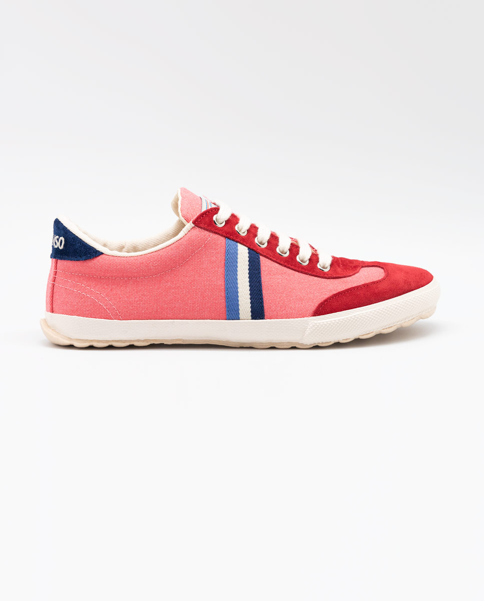 Red Washed Canvas Match Sneakers