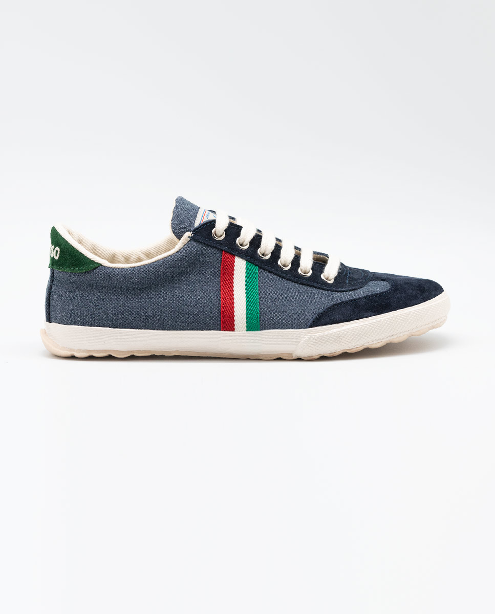 Navy Washed Canvas Gum Match Sneakers W Band
