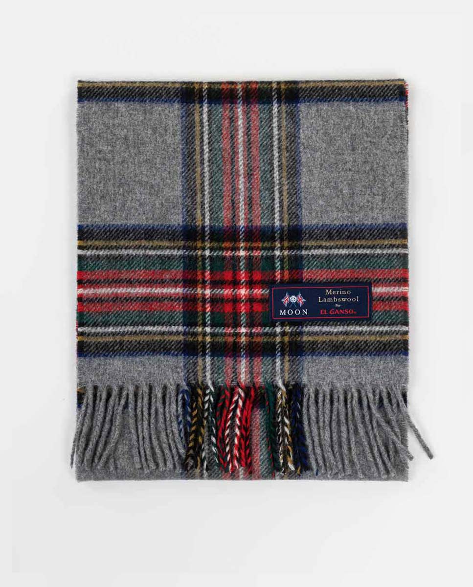 Grey Harris Tweed Wool Scarf