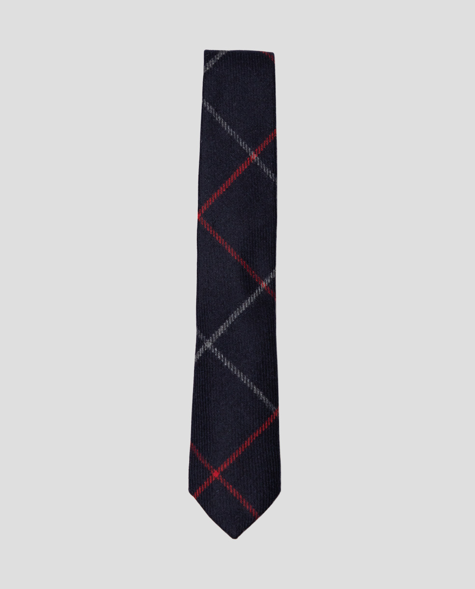 Navy Check Necktie