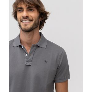 Polo Piqué Gris Oscuro