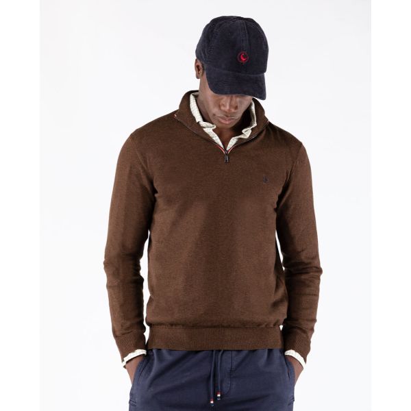 Brown Zip-Up Jumper