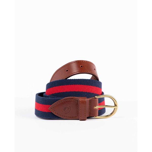 Navy Red Elastic Flag Belt
