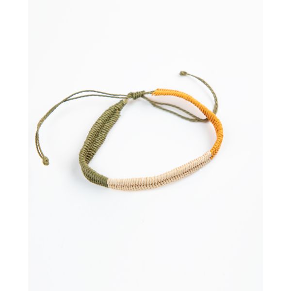 Pulsera Tricolor Mostaza Crudo Kakhi