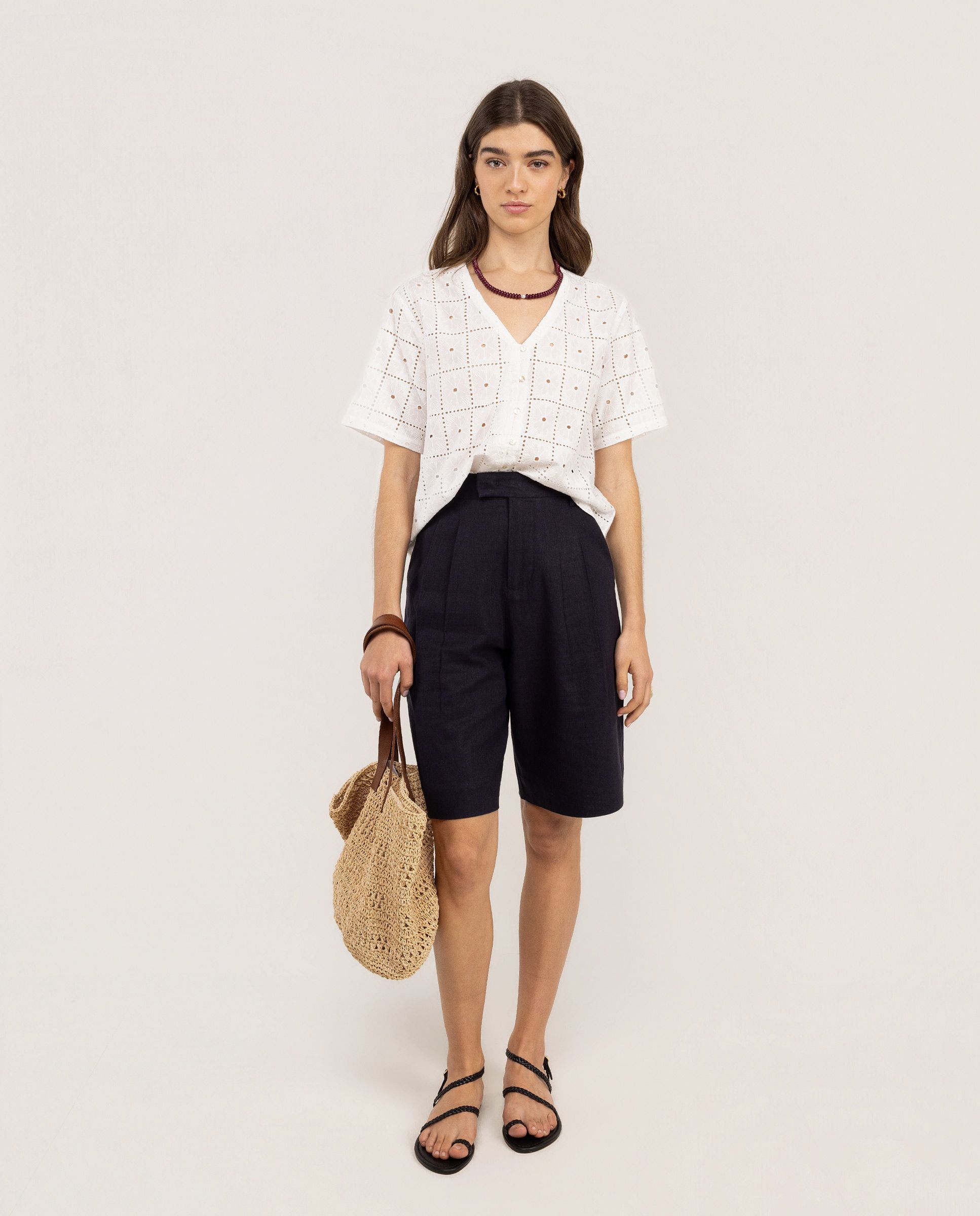Lina R Blanco El Ganso® Camisa Lina Bordados Blanco