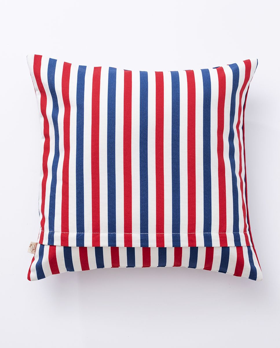 Tissu lin coton a Rayures - Bleu Marine /Blanc