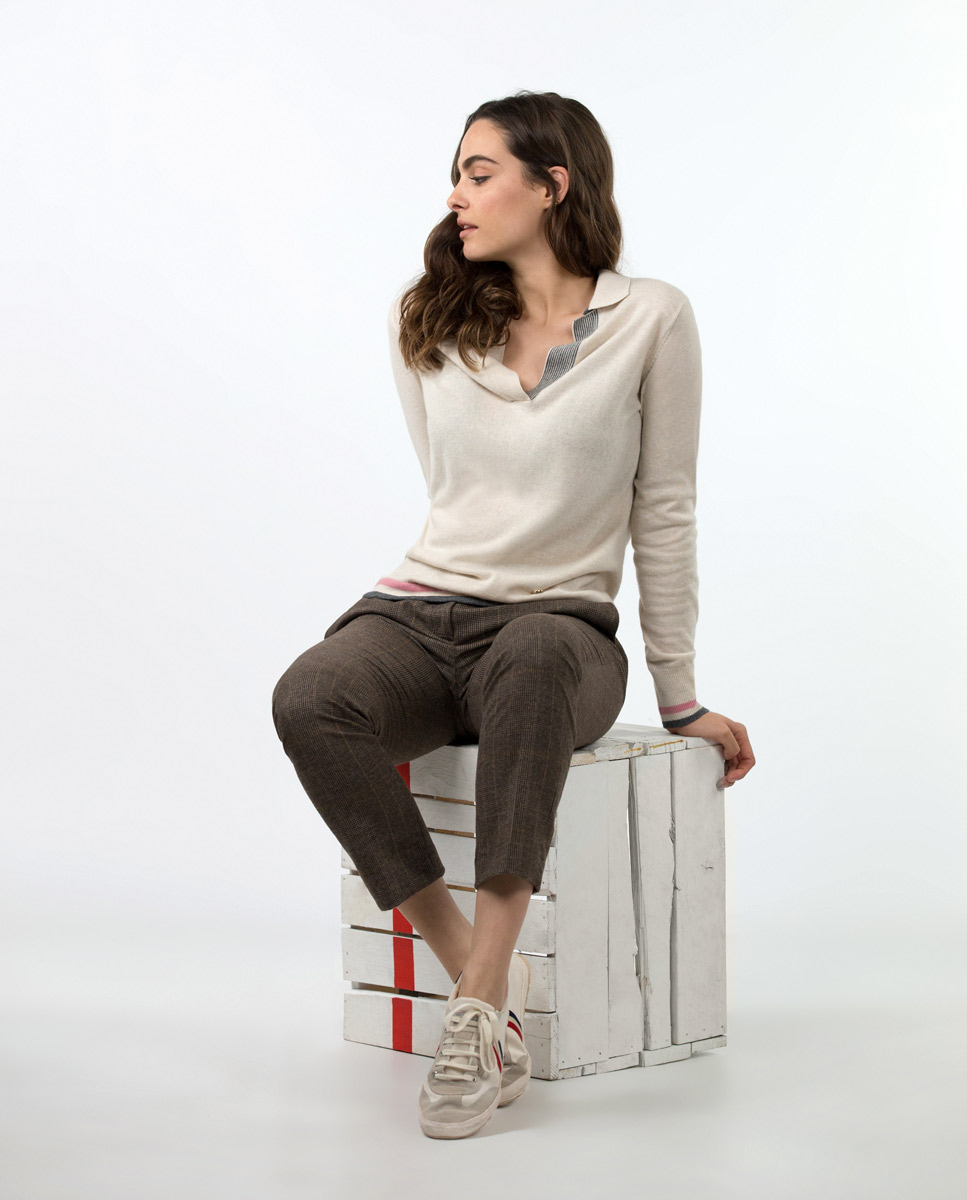 Pantalón Príncipe de Gales Visón